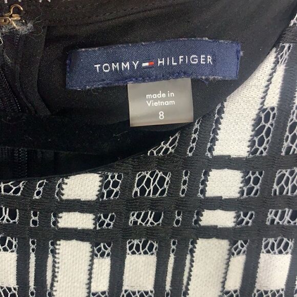 Tommy Hilfiger black white fit and flare dress size 8 (A1) - Picture 4 of 8